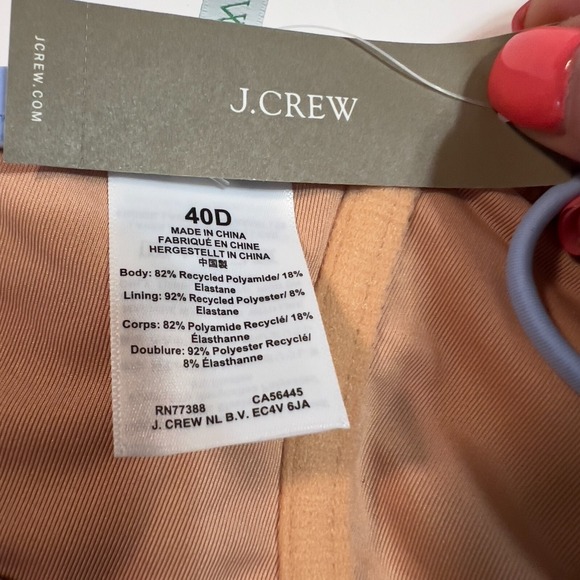 J.Crew Balconette Underwire Bikini Top Peri Blue BX612 40D Less Coverage NEW - Picture 5 of 7